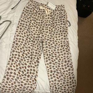 Listicle Leopard Print Wide Leg Pants - Off White